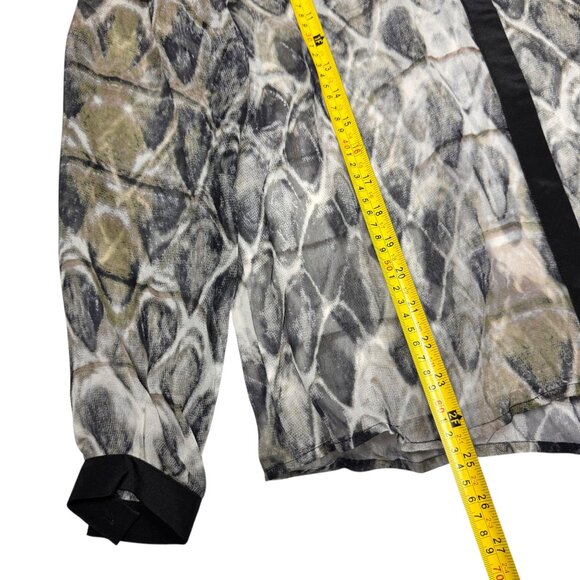 NWT Snake Print 100% Blouse Sz M Chiffon Animal Print Career Professional Work - Picture 8 of 13